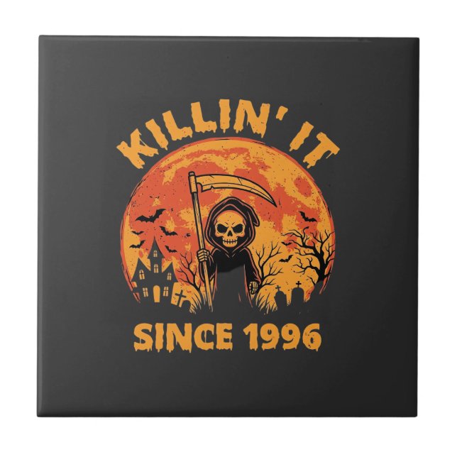 Halloween Grim Reaper Since 1996 Birthday Design_1 Tile (Front)