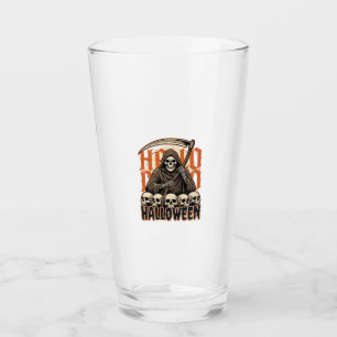 Halloween Grim Reaper Skull Pile Vector Glass