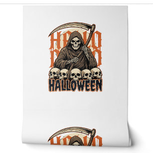 Halloween Grim Reaper Skull Pile Vector Wallpaper