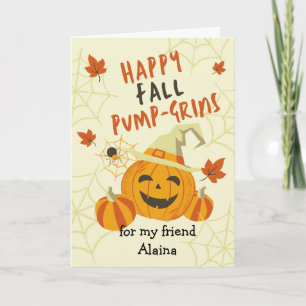 Halloween Grin for a Friend Cute Jack o' Lantern Card