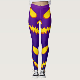 Halloween Grinning Face Jack o Lantern Pumpkin Leggings