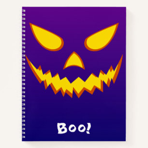 Halloween Grinning Face Jack o Lantern Pumpkin Notebook