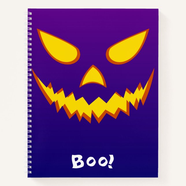Halloween Grinning Face Jack o Lantern Pumpkin Notebook (Front)