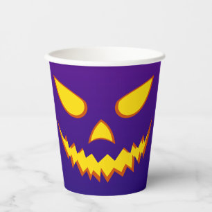 Halloween Grinning Face Jack o Lantern Pumpkin Paper Cups