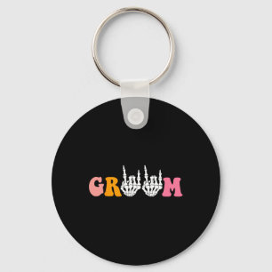 Halloween Groom Bride Skeleton Hand Wedding Bachel Key Ring