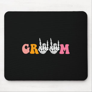 Halloween Groom Bride Skeleton Hand Wedding Bachel Mouse Pad