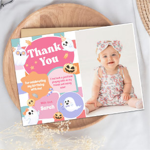 Halloween Groovy Birthday Party Thank You Card