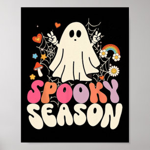 Halloween Groovy Boo Ghost Spooky Mens Kids  Poster