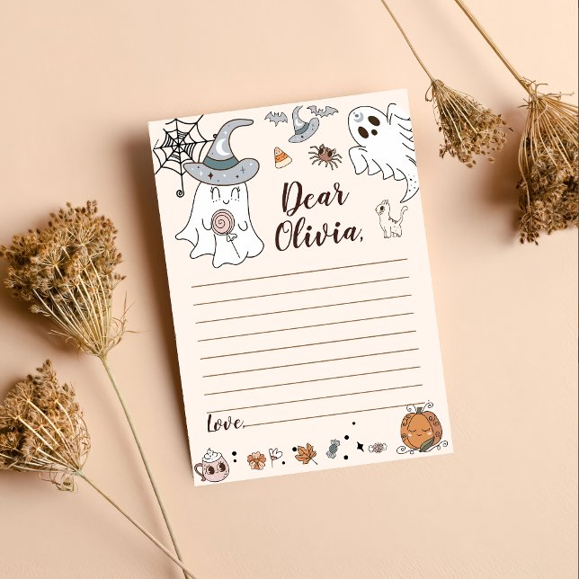 Halloween Groovy Cute Ghost Time Capsule Note Mess Thank You Card (Creator Uploaded)