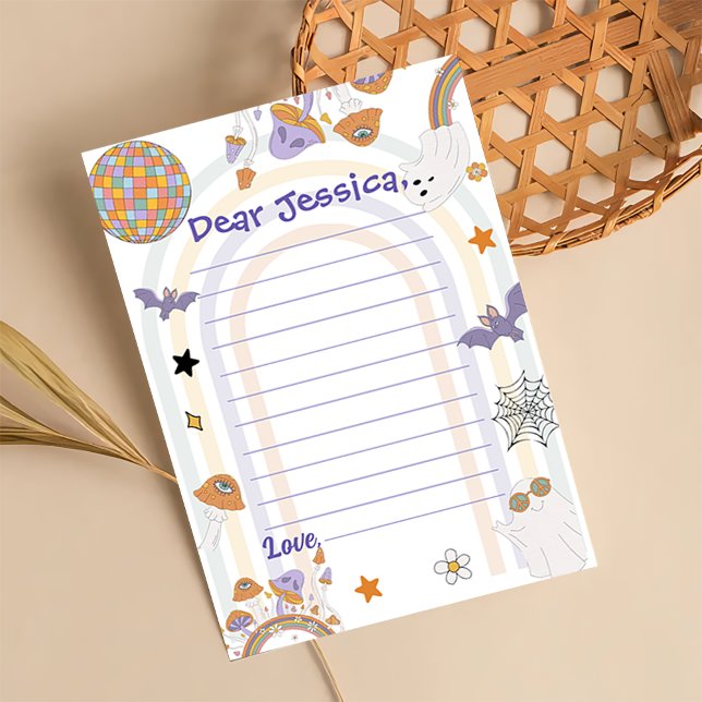 Halloween Groovy Cute Ghost Time Capsule Thank You Card (Creator Uploaded)