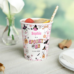 Halloween Groovy Ghost 1st Birthday Paper Cups