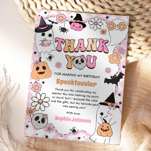 Halloween Groovy Ghost Birthday Thank You Card