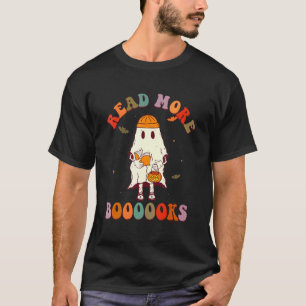 Halloween Groovy Read More Books Cute Boo Ghost Re T-Shirt