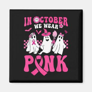 Halloween Groovy Wear Pink Breast Cancer Warrior C Magnet