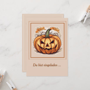 Halloween: Großer Kürbis - Invitation