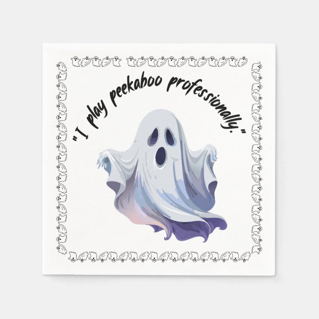 Halloween Group Of Ghosts On Napkin (Front)