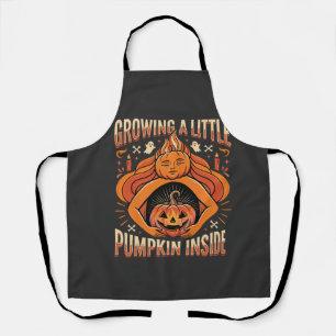 Halloween Growing a Little Pumpkin Inside Pregnanc Apron