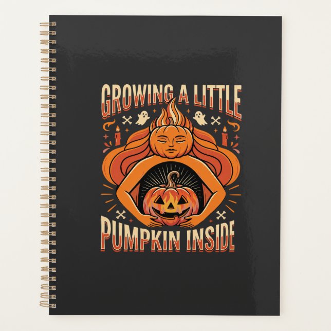 Halloween Growing a Little Pumpkin Inside Pregnanc Planner (Front)