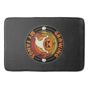 Halloween Growing My Fangs Ghost Pumpkin Bath Mat