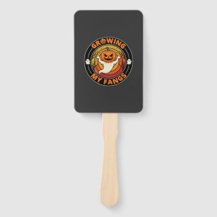 Halloween Growing My Fangs Ghost Pumpkin Hand Fan