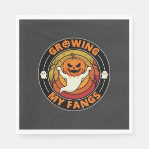 Halloween Growing My Fangs Ghost Pumpkin Napkin