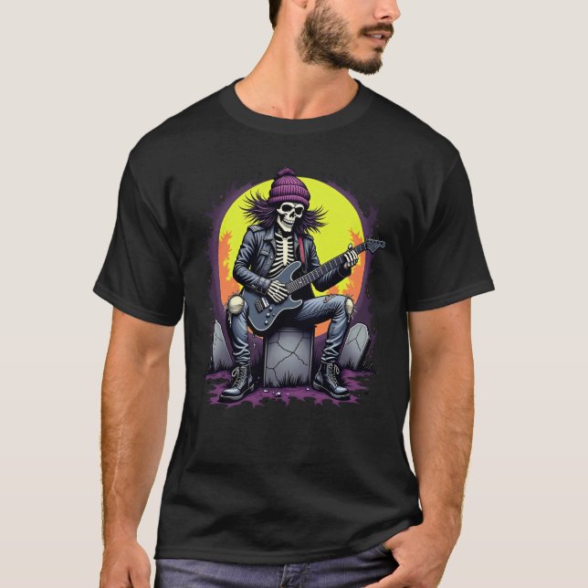 Halloween Grunge Skeleton T-Shirt (Front)