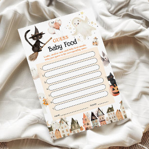 Halloween Guess Baby Food Game - Baby Shower Card
