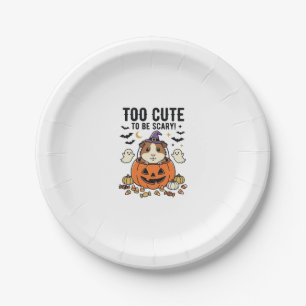Halloween Guinea Pig Too Cute To Be Scary Vintage_ Paper Plate