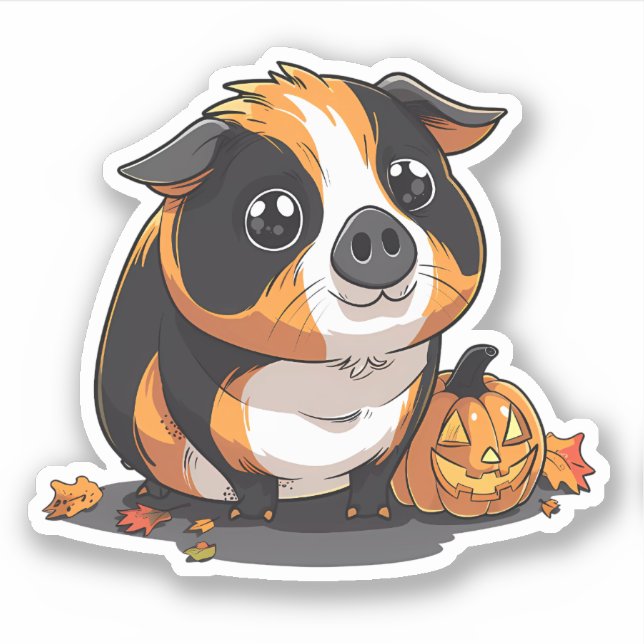 Halloween Guinea Pig with Jack-o-Lantern (Front)