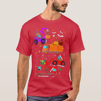 Halloween Hallothanksmas Construction Vehicle Cran T-Shirt