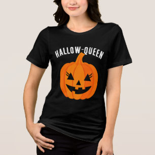 Halloween Hallow-Queen Jack-O-Lantern Custom  Tri-Blend Shirt