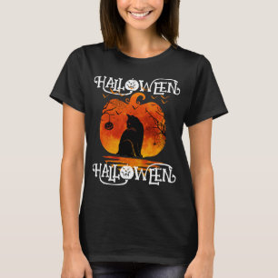  HALLOWEEN HALLOWEEN CAT BLACK PUMPKIN T-Shirt