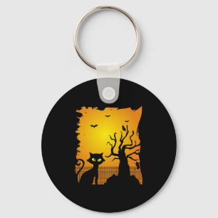 Halloween Halloween, Cat Happy Halloween Key Ring