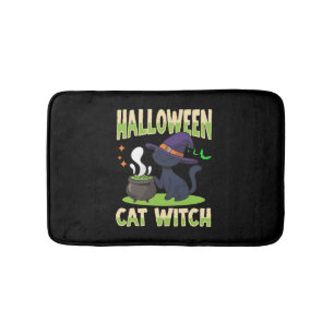 Halloween Halloween Cat Witch Bath Mat