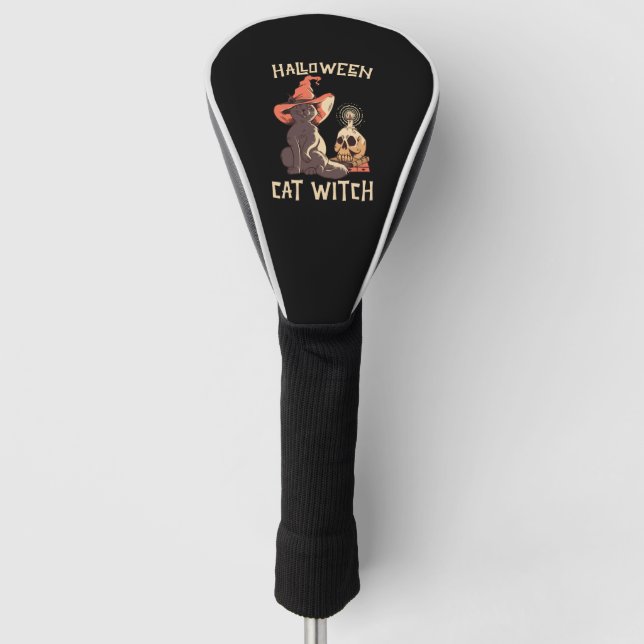 Halloween Halloween Cat Witch Golf Head Cover (Front)
