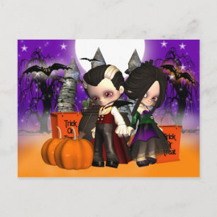 Halloween, Halloween celebration, Halloween Night, Invitation Postcard
