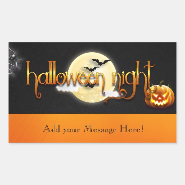 Halloween  -  Halloween Night - CUSTOMIZE Rectangular Sticker (Front)