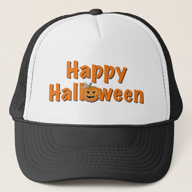 Halloween Halloween | spooky jack-o-lantern Trucker Hat (Front)