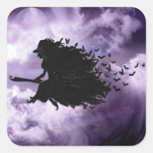 Halloween - Hallows Eve Witch Square Sticker