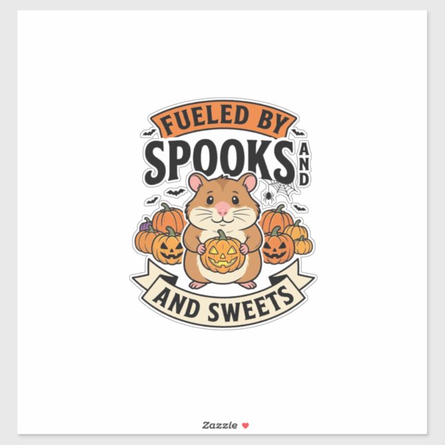Halloween Hamster Fuelled By Spooks Funny Cute_1 (Sheet)