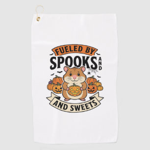 Halloween Hamster Fuelled By Spooks Funny Cute_1 Golf Towel