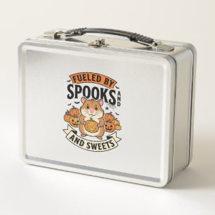 Halloween Hamster Fuelled By Spooks Funny Cute_1 Metal Lunch Box