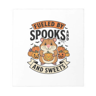 Halloween Hamster Fuelled By Spooks Funny Cute_1 Notepad
