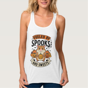 Halloween Hamster Fuelled By Spooks Funny Cute_1 Singlet