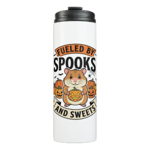 Halloween Hamster Fuelled By Spooks Funny Cute_1 Thermal Tumbler