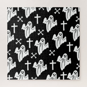 Halloween Hand Drawn Pattern Background Jigsaw Puzzle