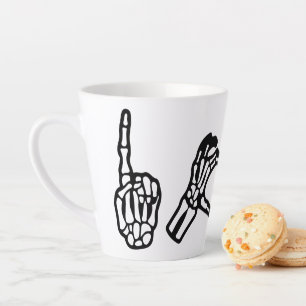 Halloween Hand Sign Language I Heart Peace Latte Mug