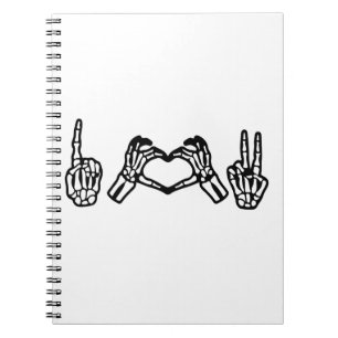 Halloween Hand Sign Language I Heart Peace Notebook