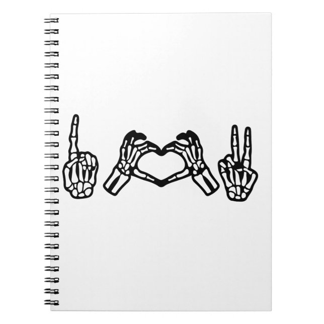 Halloween Hand Sign Language I Heart Peace Notebook (Front)