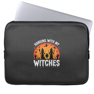 Halloween Hanging With My Witches Vintage Moon Laptop Sleeve